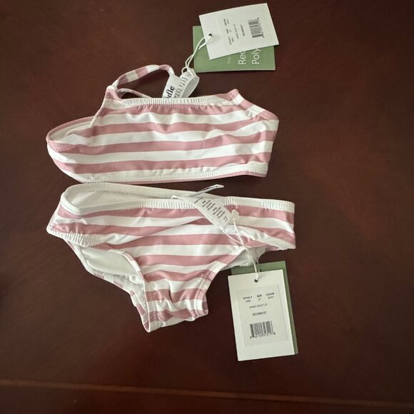 Andie Kids Toddler Girl AK002 Rose Stripe Bikini Swim Set Size 2T - Picture 4 of 5
